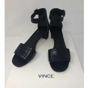 Vince Raine Black Leather Sandals size 6.5